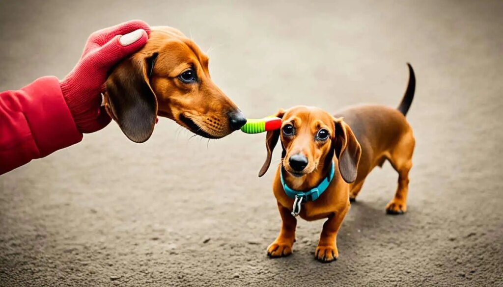 redirecting dachshund biting behavior